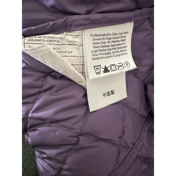 Eddie Bauer Full Zip Quilted Goose Down Vest Snowflake Printed Purple Size Large - Picture 6 of 9